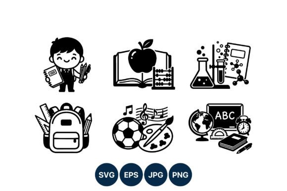 Elevating Educational Branding with the School Education Icons Bundle Black