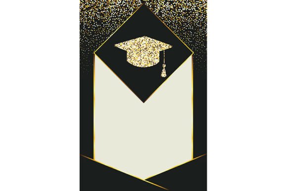 Graduation Glitter Background with Cap Design