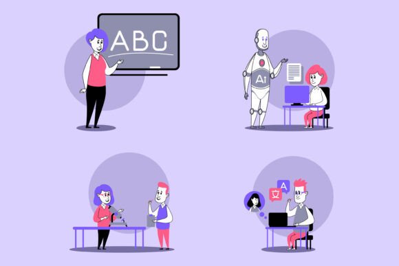Illustration of Diverse Educational: Visualizing the Future of Learning and Collaboration