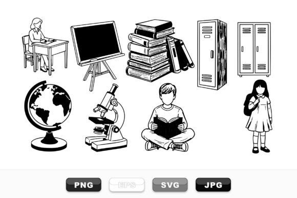 School Education Sketch Set: A Versatile Visual Resource for Modern Creators